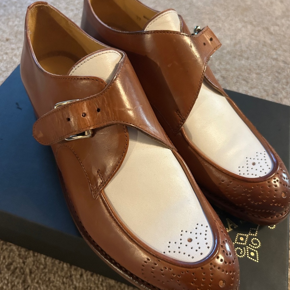 The Office of Angela Scott Leather Cutout Accent Oxfords